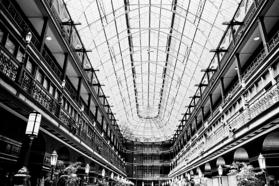 And interior view of the skylight in the Arcade.