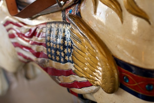Close up of the body of a carousel horse